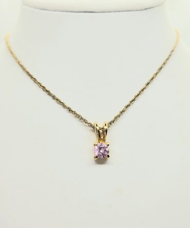 Crystal pink gold necklace