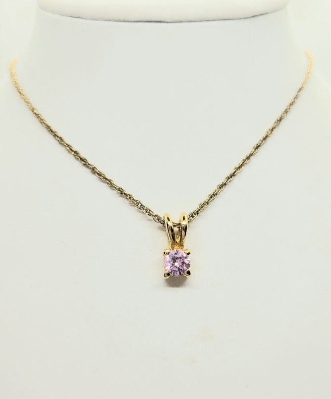 Crystal pink gold necklace