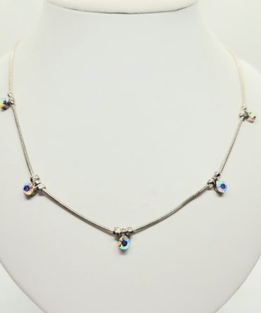 Silver crystal necklace